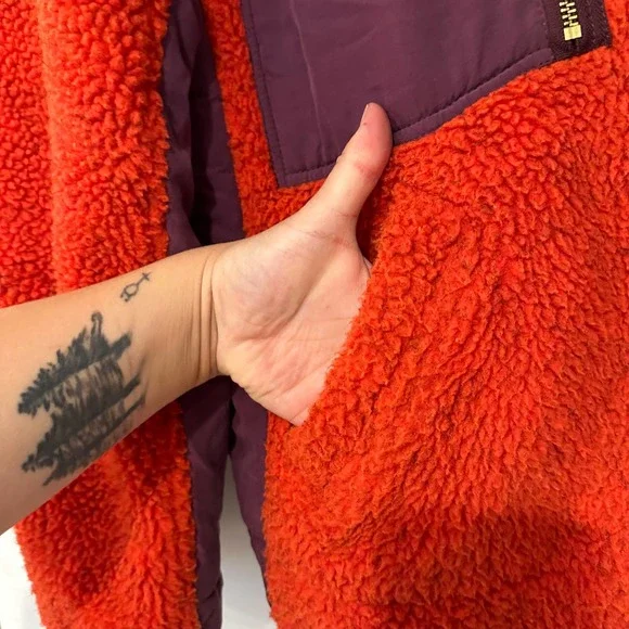 Free People Women's Rivington Sherpa Jacket Orange Purple sz XS - Picture 10 of 15